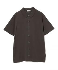 JOHN SMEDLEY / FOLKE コットン フロントオープン ニットポロシャツ