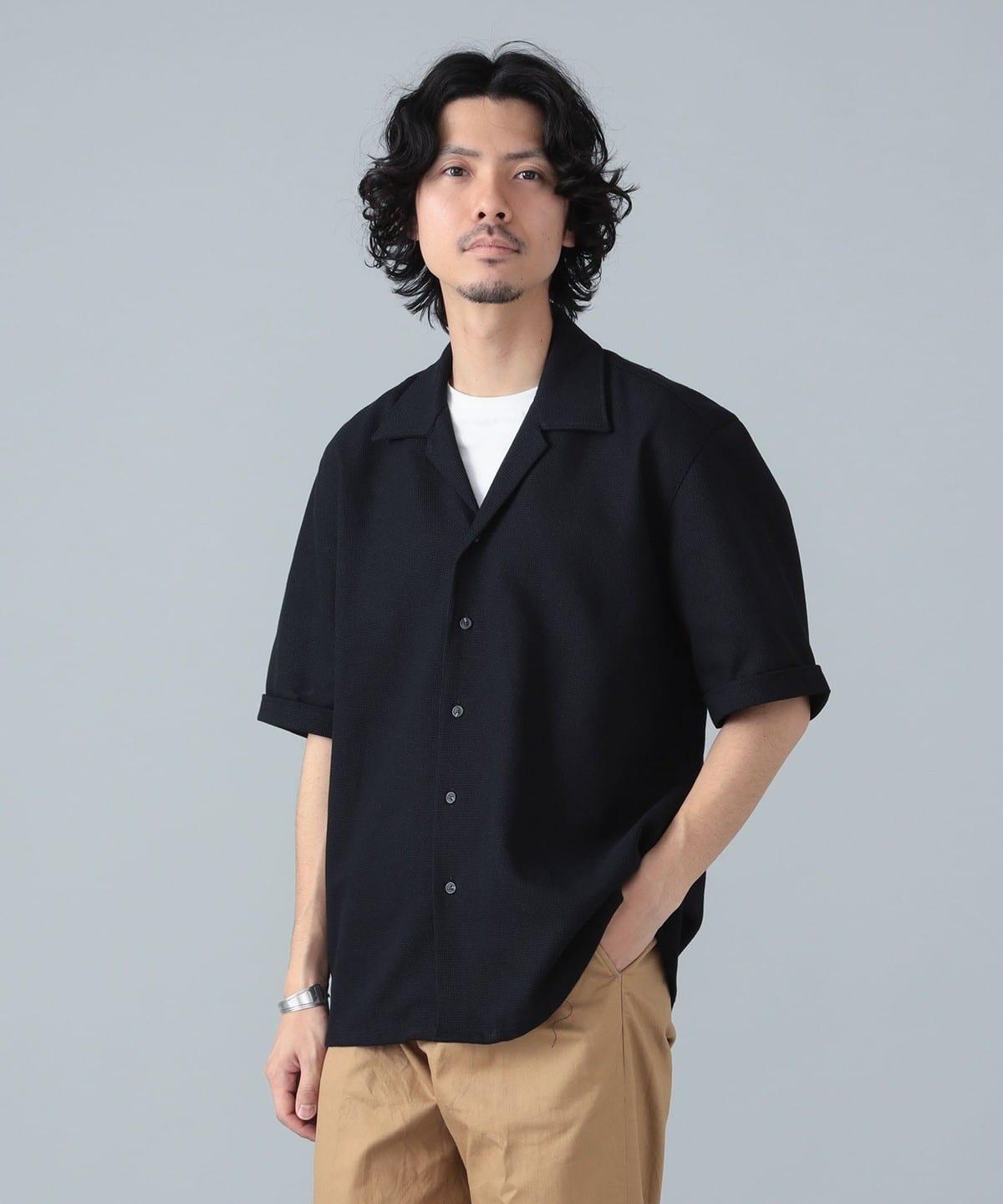 PEREGRINE / コットン オープンカラー シャツ シャツ・ブラウス MEN BLACK S PEREGRINE / コットン オープンカラー シャツ シャツ・ブラウス MEN BLACK S
