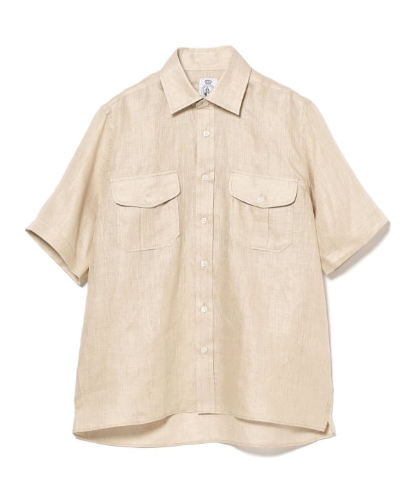 BEAMS F（ビームスF）CORDINGS / リネン ショートスリーブ シャツ