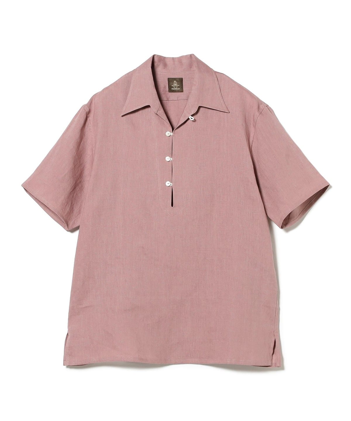 【別注】Paul Stuart ポール・スチュアート / リネン ハーフスリーブ プルオーバーシャツ シャツ・ブラウス MEN DUSTY PINK/12 48 【別注】Paul Stuart ポール・スチュアート / リネン ハーフスリーブ プルオーバーシャツ シャツ・ブラウス MEN DUSTY PINK/12 48