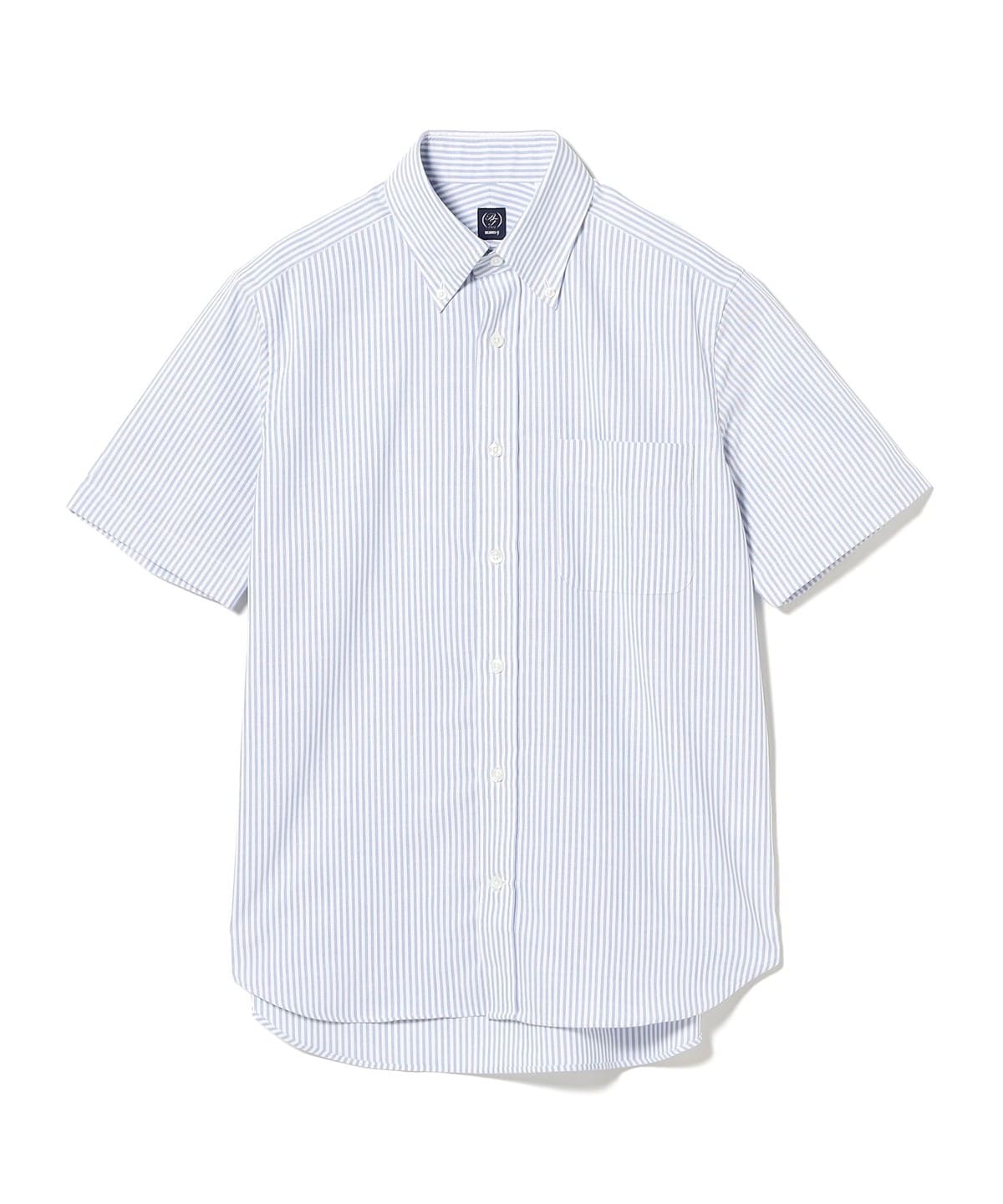 COOLMAX(R) オックスフォード ストライプ ショートスリーブ ボタンダウンシャツ シャツ・ブラウス MEN BLUE S COOLMAX(R) オックスフォード ストライプ ショートスリーブ ボタンダウンシャツ シャツ・ブラウス MEN BLUE S