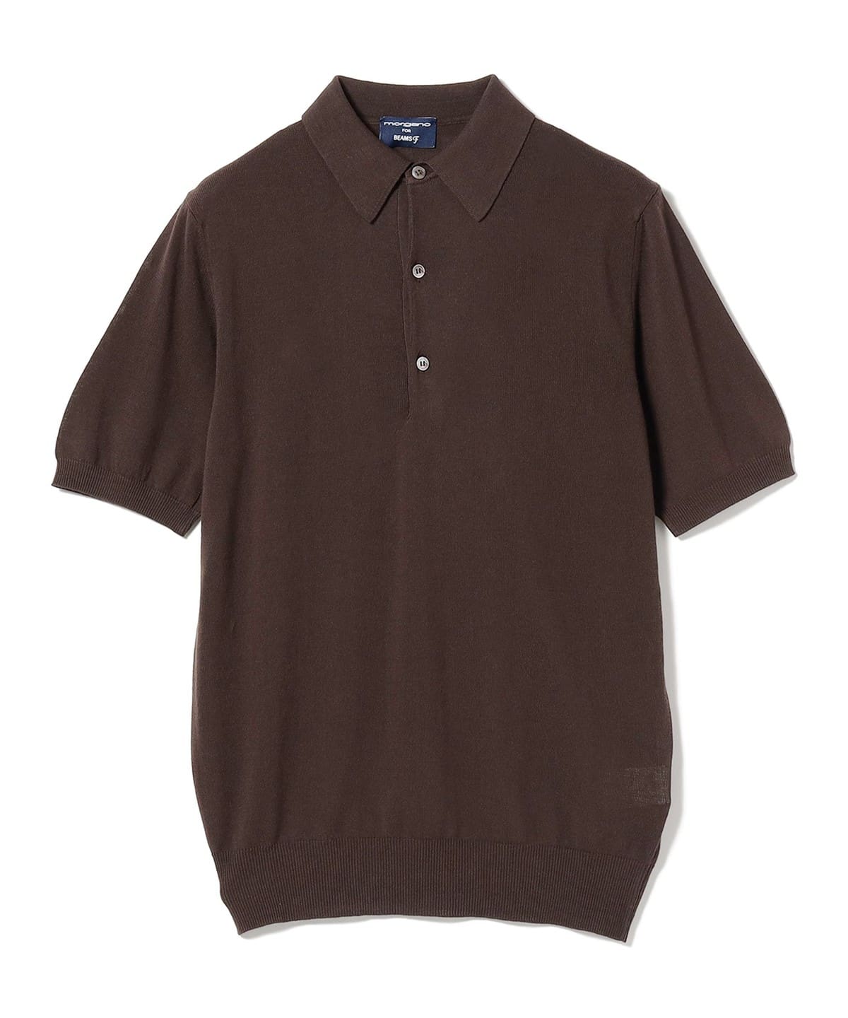 BEAMS F ニットポロシャツ イタリア製 ブラック BEAMS F（ビームスF）【別注】PEREGRINE / クロッシェ