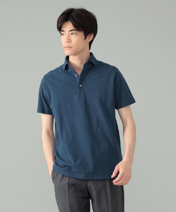 Drumohr ドルモア × BEAMS F別注 ポロシャツ ネイビー イタリア BEAMS F（ビームスF）【別注】DRUMOHR / カノコ ポロシャツ