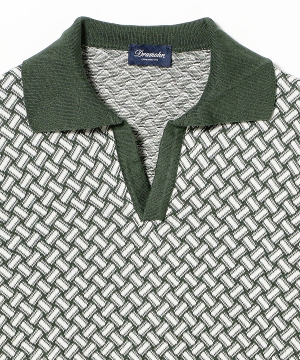 DRUMOHR / コットンリネン ビスコッティ柄 スキッパー