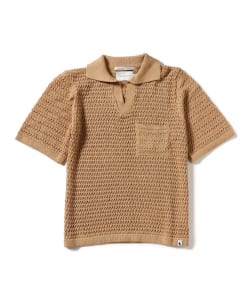 【別注】PEREGRINE / クロッシェ スキッパー ニット ポロシャツ