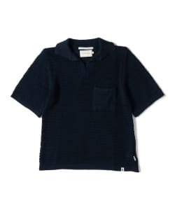 【別注】PEREGRINE / クロッシェ スキッパー ニット ポロシャツ