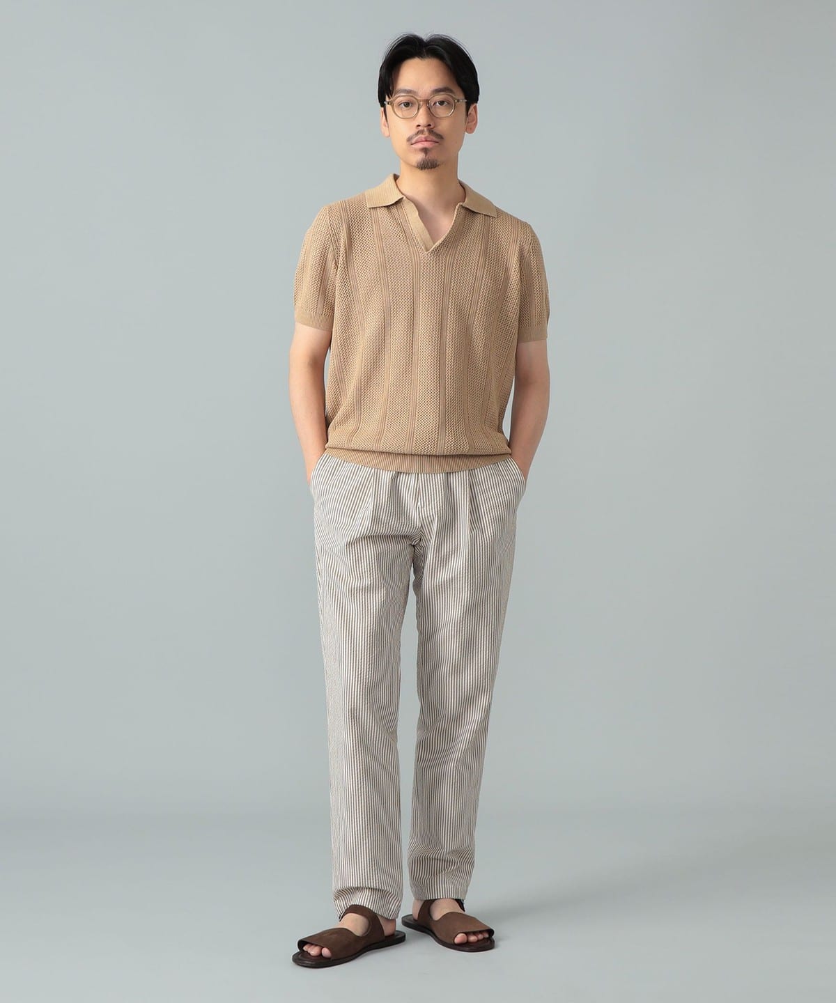 BEAMS F（ビームスF）DRUMOHR / リネンコットン ジャカード スキッパー