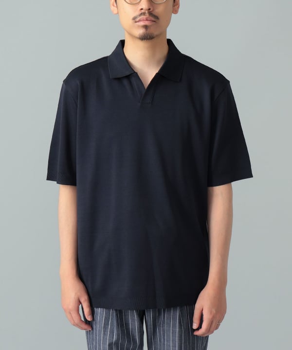 HERNO / コットン スキッパー ポロシャツ Model：H175cm　Size：L