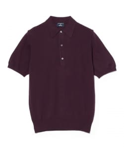 【別注】MORGANO / コットン ショートスリーブ ニット ポロシャツ