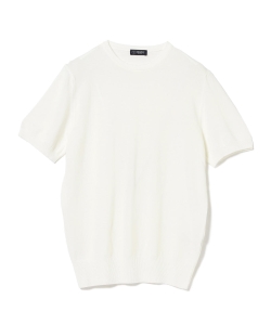 ▲BEAMS F / コットン クルーネックショートスリーブニット（ITALY製）