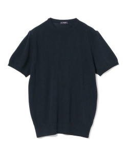 ▲BEAMS F / コットン クルーネックショートスリーブニット（ITALY製）
