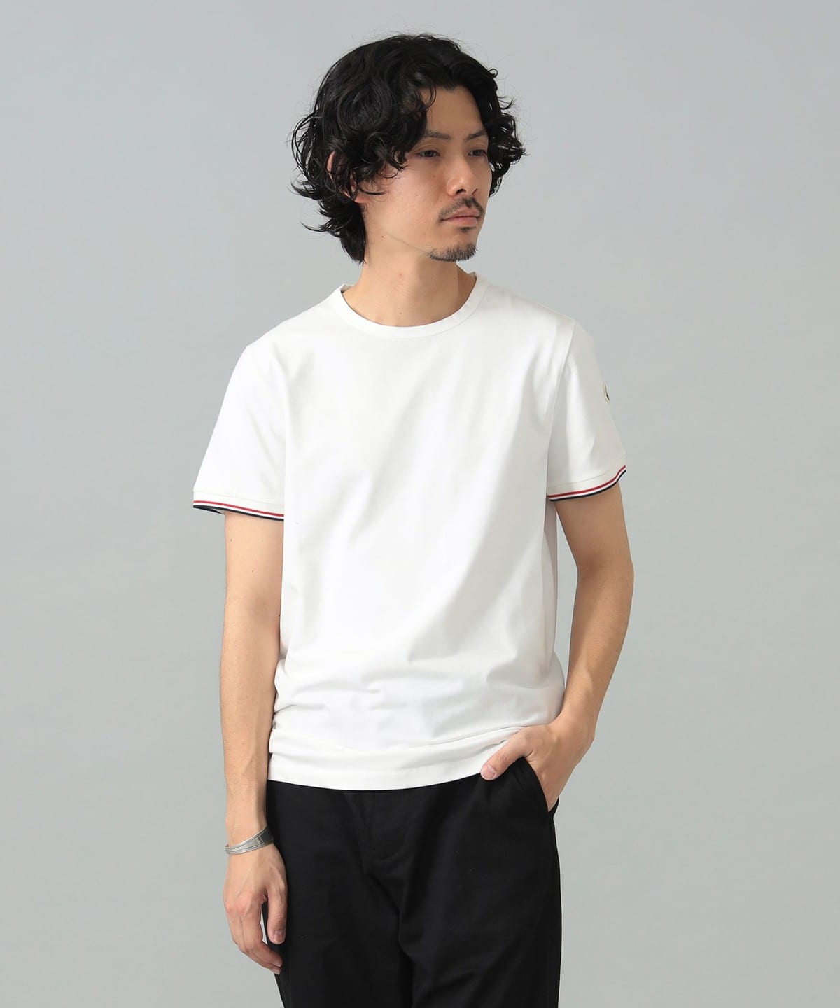 BEAMS F（ビームスF）MONCLER / トリコロール クルーネック Tシャツ（T