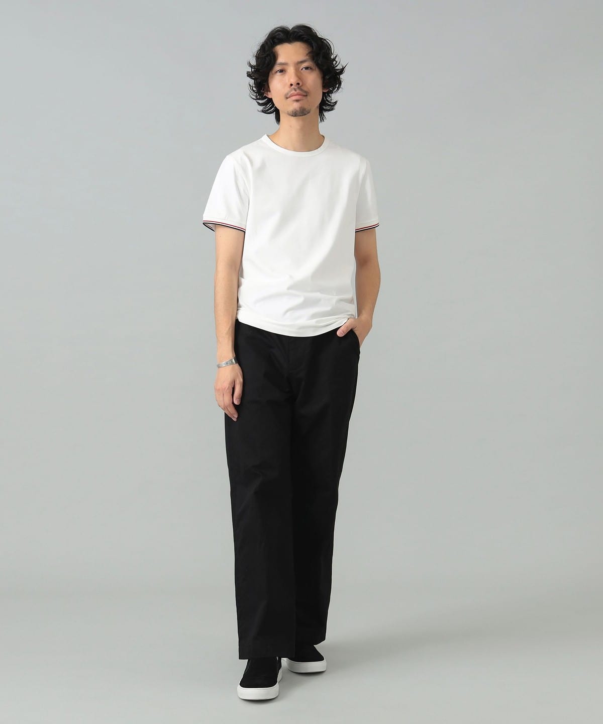 BEAMS F（ビームスF）MONCLER / トリコロール クルーネック Tシャツ（T 