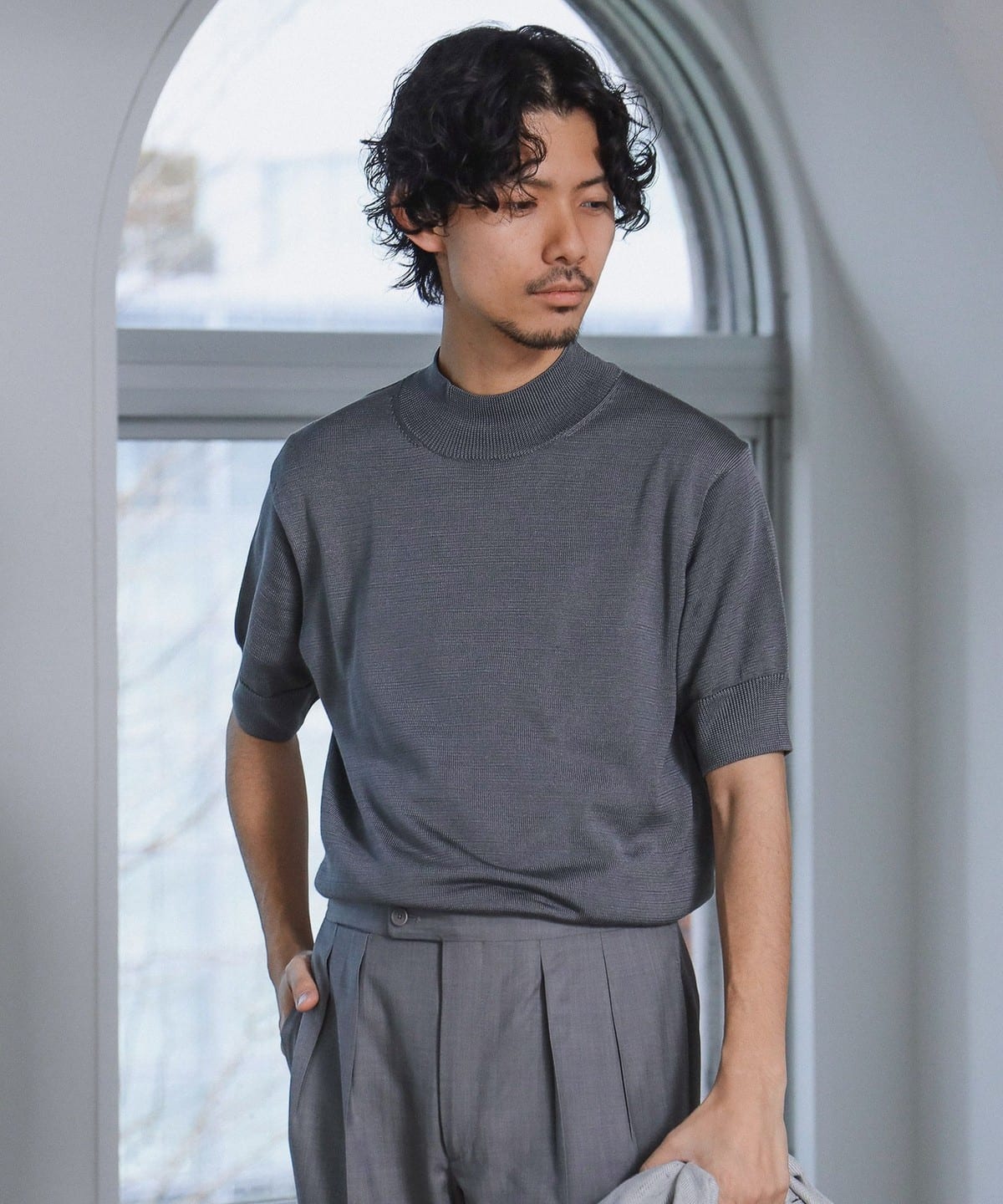 BEAMS F（ビームスF）RENCONTRANT / シルク モックネック ニット（Tシャツ・カットソー Tシャツ）通販｜BEAMS