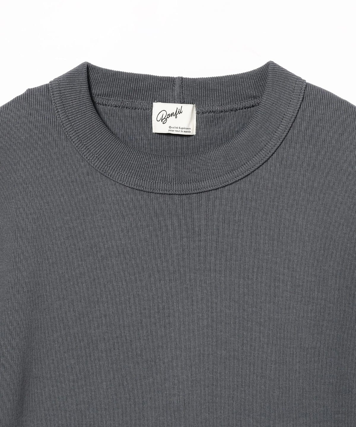 BEAMS F（ビームスF）Bonfil / クルーネック リブ Tシャツ（T