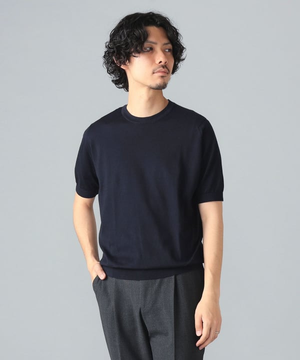BEAMS F（ビームスF）JOHN SMEDLEY / KEMPTON コットン クルー