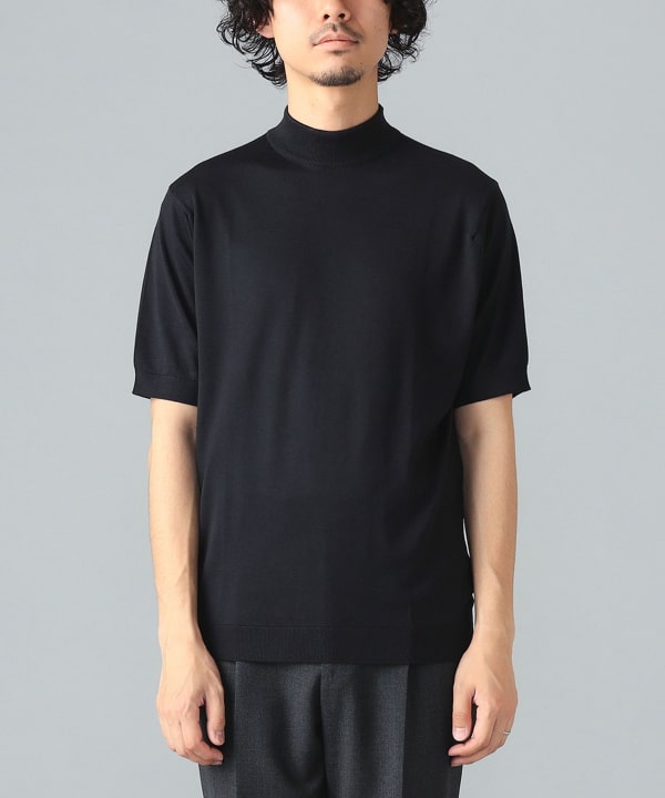 BEAMS F（ビームスF）JOHN SMEDLEY / コットン モックネックニット（T