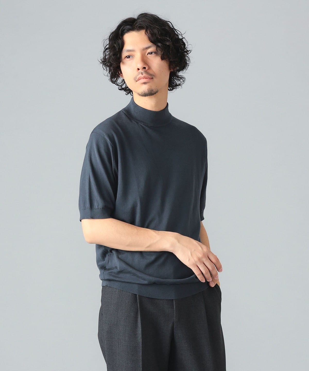 BEAMS F（ビームスF）JOHN SMEDLEY / コットン モックネック
