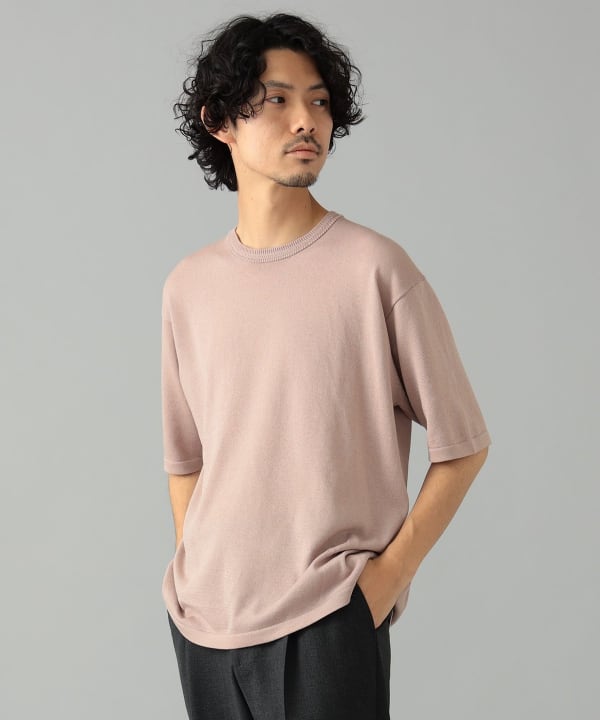 BEAMS F（ビームスF）【別注】Macalastair / ヘリンボーン リブ クルーネック ニット（Tシャツ・カットソー Tシャツ）通販｜ BEAMS