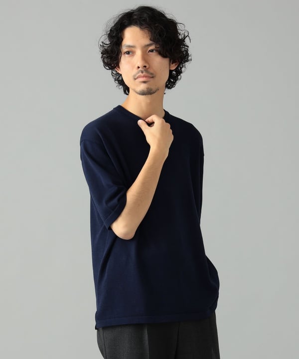 BEAMS F（ビームスF）【別注】Macalastair / ヘリンボーン リブ クルーネック ニット（Tシャツ・カットソー Tシャツ）通販｜ BEAMS