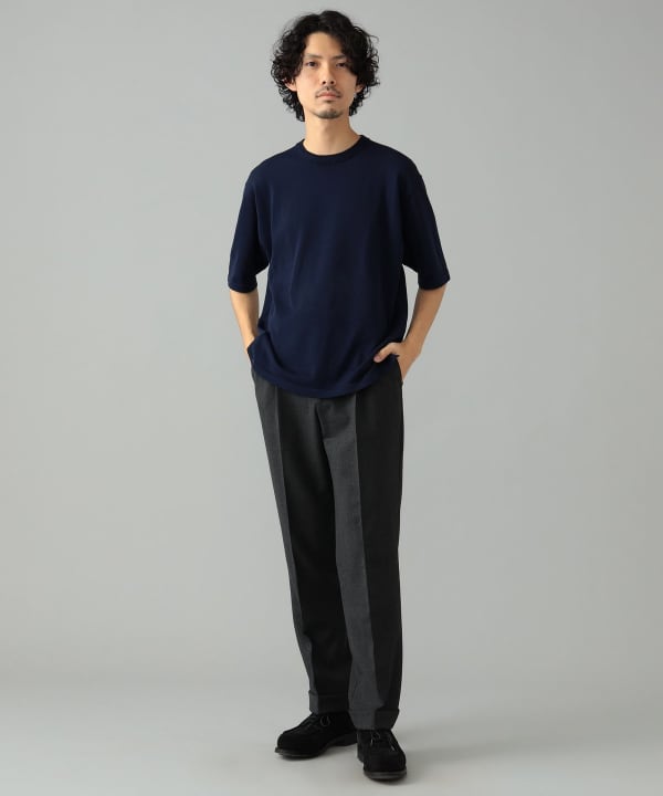 BEAMS F（ビームスF）【別注】Macalastair / ヘリンボーン リブ クルーネック ニット（Tシャツ・カットソー Tシャツ）通販｜ BEAMS