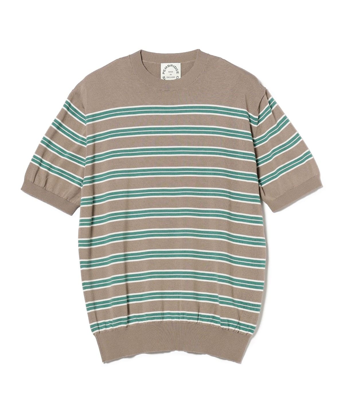 PEMBRIDGE SHEPHERD / コットン ボーダー クルーネックニット Tシャツ・カットソー MEN GREIGE/23 S PEMBRIDGE SHEPHERD / コットン ボーダー クルーネックニット Tシャツ・カットソー MEN GREIGE/23 S