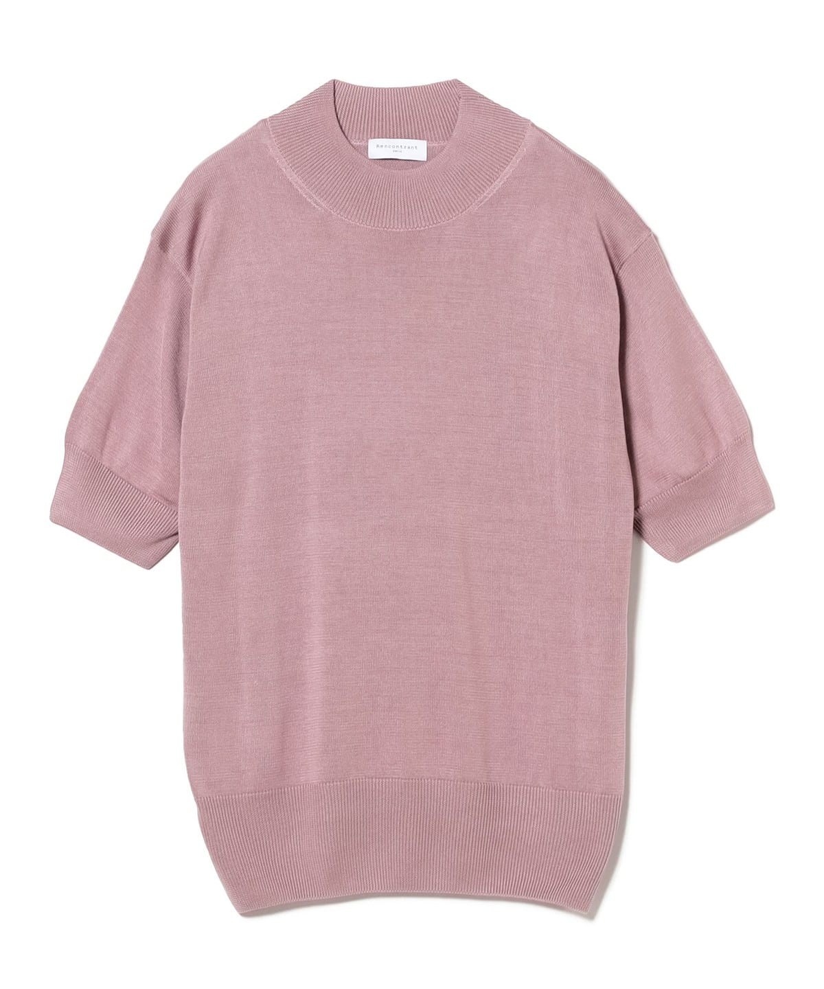 RENCONTRANT レンコントラント / シルク モックネック ニット トップス MEN PINK M RENCONTRANT レンコントラント / シルク モックネック ニット トップス MEN PINK M