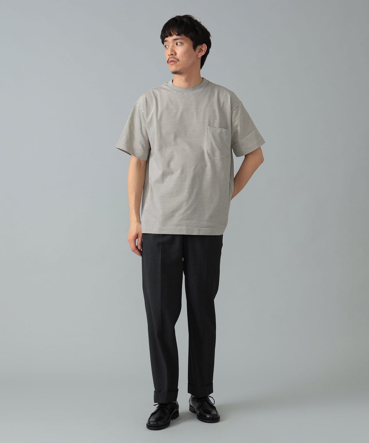 BEAMS F（ビームスF）*A VONTADE / ミニボーダー ポケットTシャツ（T