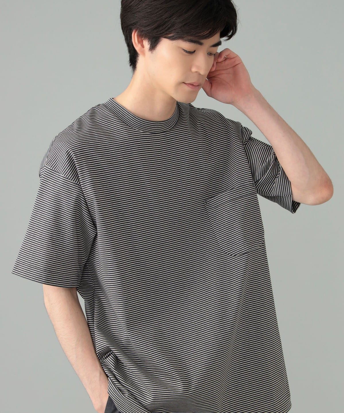 BEAMS F（ビームスF）*A VONTADE / ミニボーダー ポケットTシャツ（T