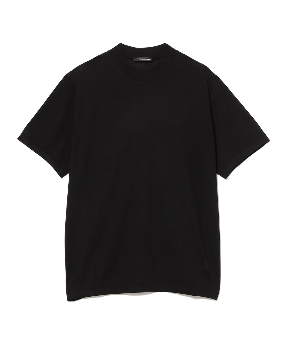 MANRICO CASHMERE / ウルトラライト ショートスリーブ モックネック Tシャツ Tシャツ・カットソー MEN BLACK XL MANRICO CASHMERE / ウルトラライト ショートスリーブ モックネック Tシャツ Tシャツ・カットソー MEN BLACK XL