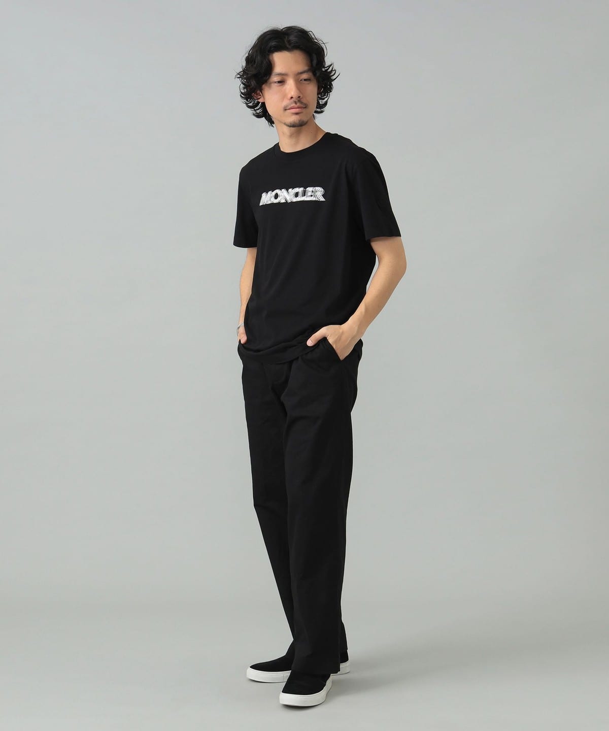 BEAMS F（ビームスF）MONCLER / ロゴ クルーネック Tシャツ（Tシャツ