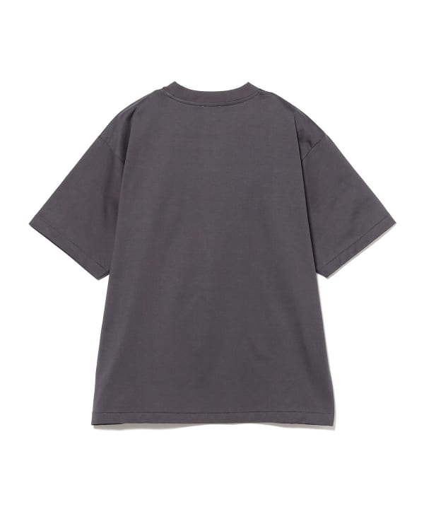 BEAMS F コットンショートスリーブニット ネイビー サイズ48 片畦編み ラグランスリーブ プルオーバー（47-71KI08-204
