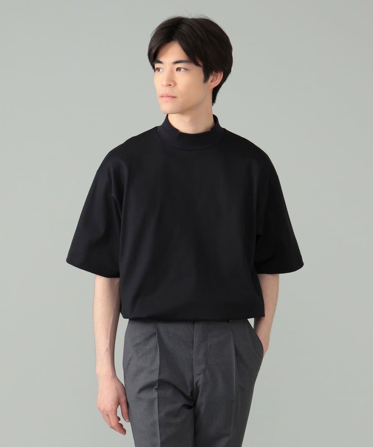 コーコランコットン ショートスリーブ モックネック コンフォートフィット Tシャツ Tシャツ・カットソー MEN BLACK L コーコランコットン ショートスリーブ モックネック コンフォートフィット Tシャツ Tシャツ・カットソー MEN BLACK L