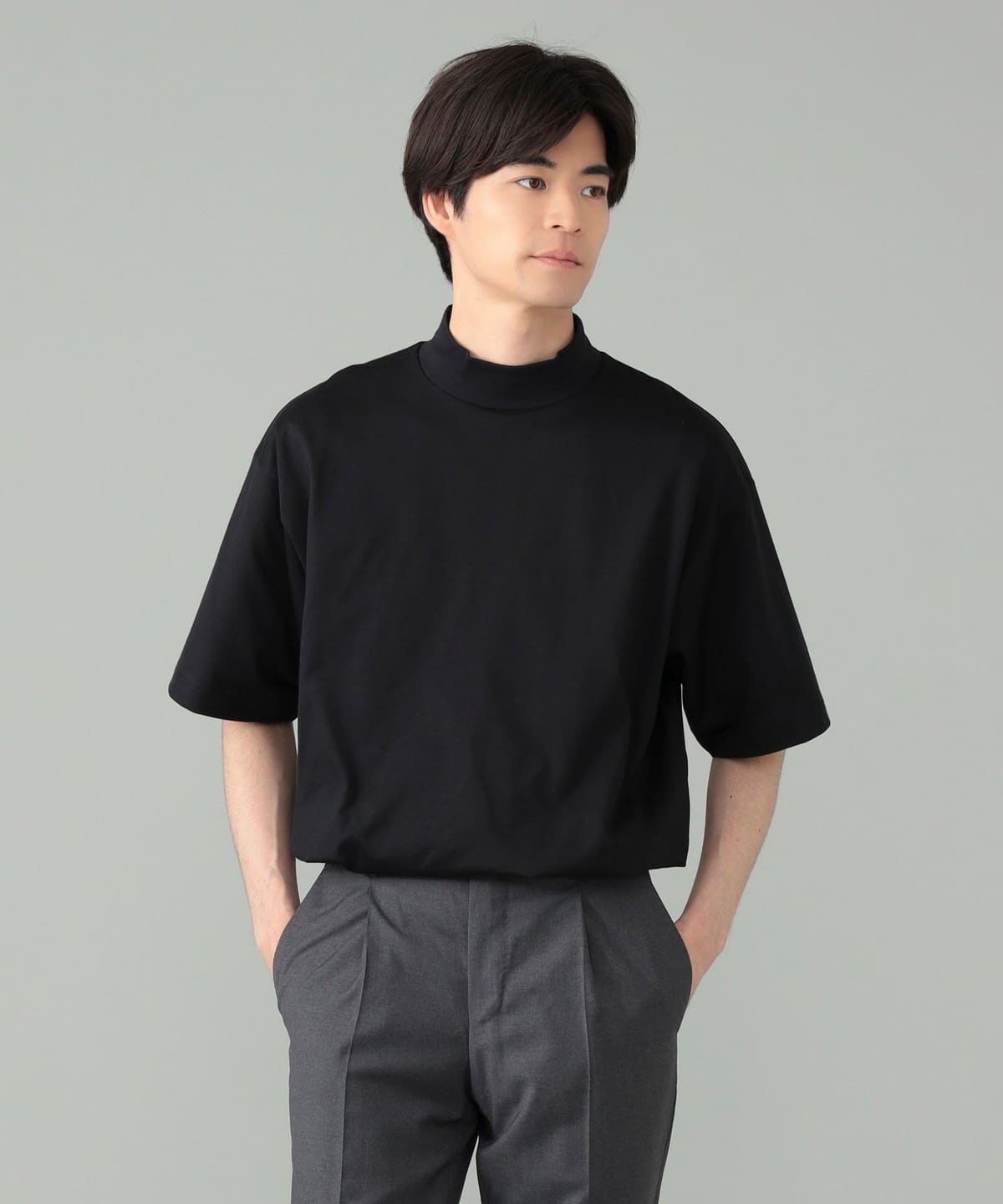 BEAMS F（ビームスF）コーコランコットン ショートスリーブ モック