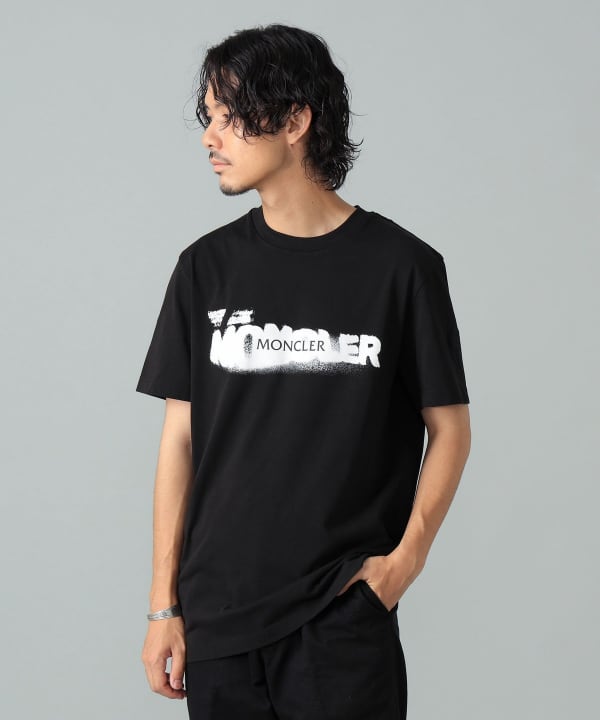 BEAMS F（ビームスF）MONCLER / スプレーロゴ クルーネック T