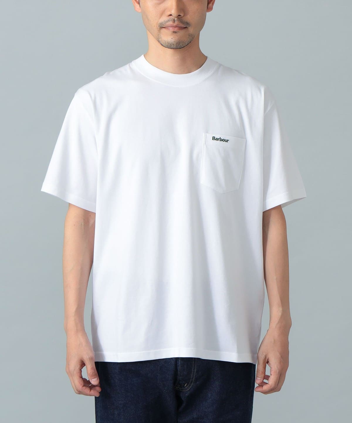 BEAMS F（ビームスF）【別注】Barbour / 刺繍 ロゴ ポケットTシャツ（T 