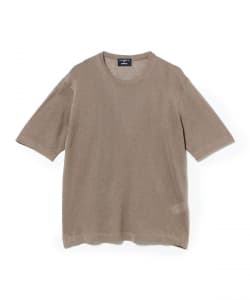 【別注】MORGANO / コットンリネン クルーネック ショートスリーブ ニット