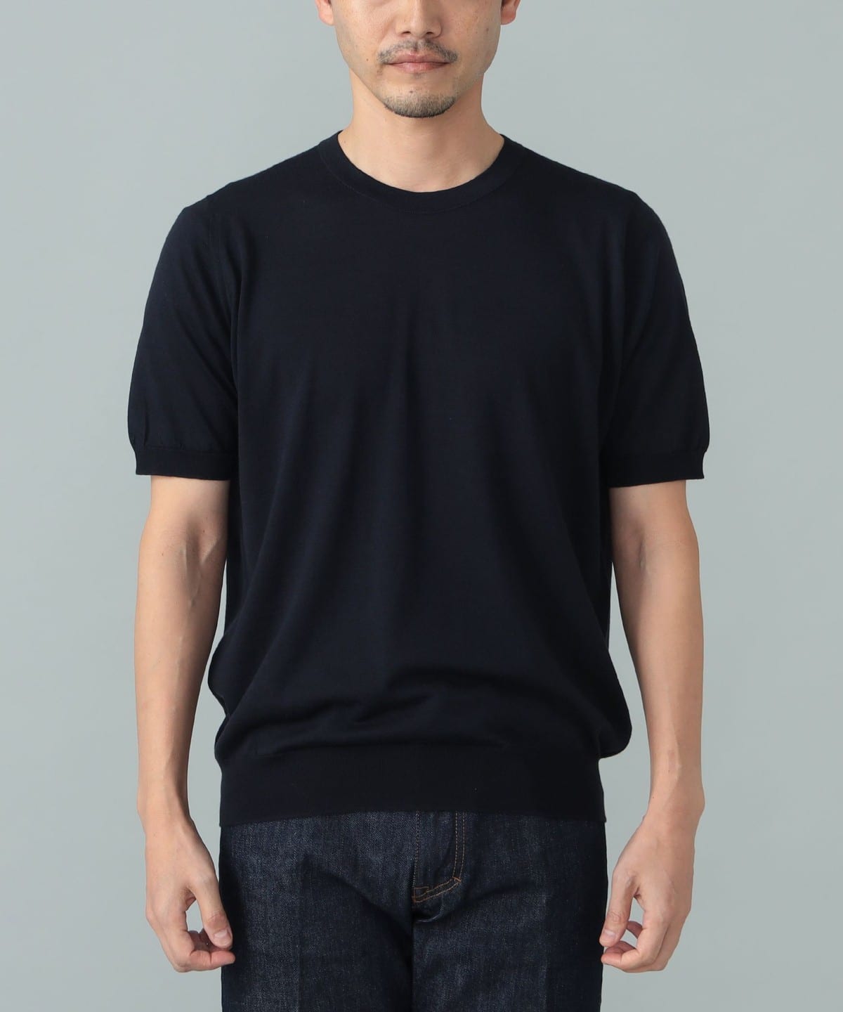 BEAMS F（ビームスF）JOHN SMEDLEY / HILCOTE ウールコットン クルー