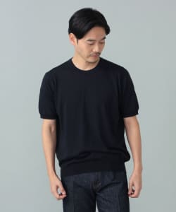 JOHN SMEDLEY / HILCOTE ウールコットン クルーネック ショートスリーブ ニット