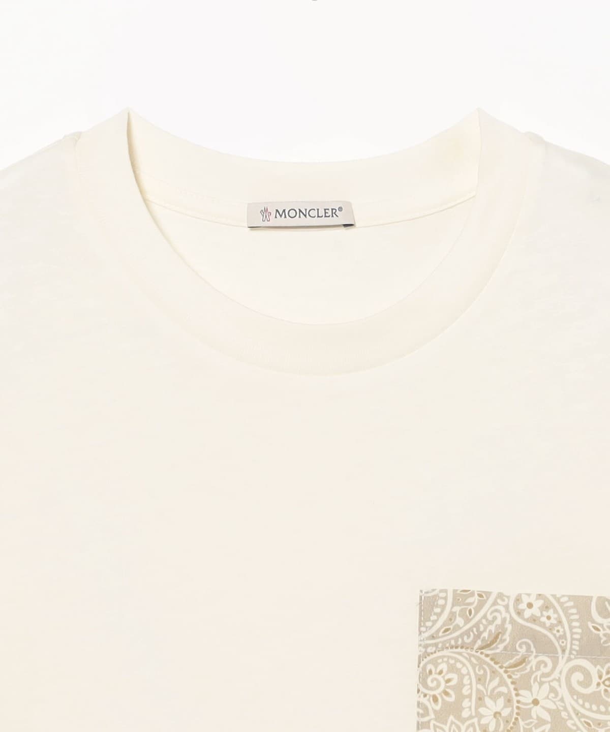 BEAMS F（ビームスF）MONCLER / ペイズリー柄 ポケットTシャツ（T 