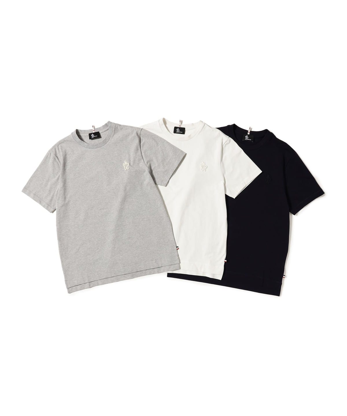 〔美品〕MONCLER グルノーブルTシャツ　ホワイト　2023 M　3S590 BEAMS F（ビームスF）MONCLER / グルノーブルロゴ 3Pパック クルー