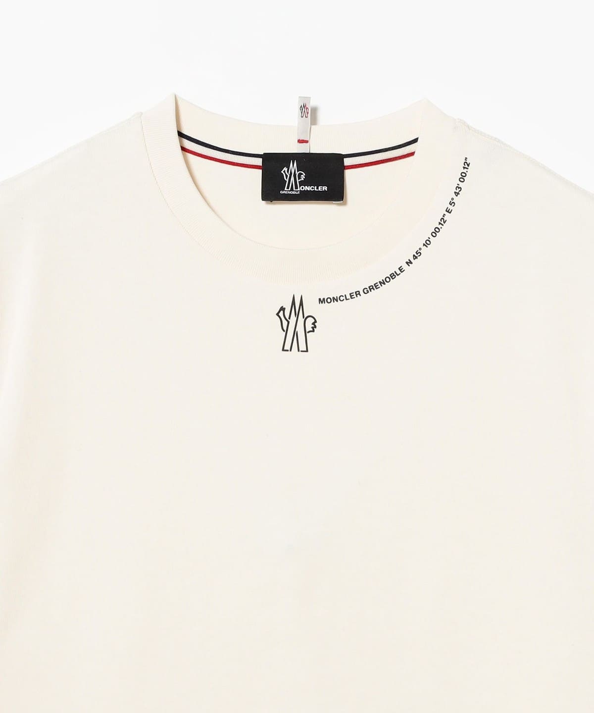 MONCLER ロゴネック Tシャツ ホワイト XL BEAMS F（ビームスF）MONCLER / ネックロゴ Tシャツ（Tシャツ