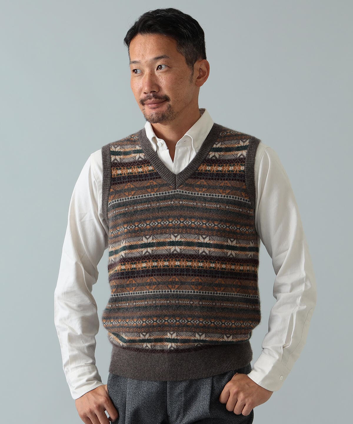 BEAMS BEAMS F BEAMS F F / Cashmere Fair Isle knit vest (tops 