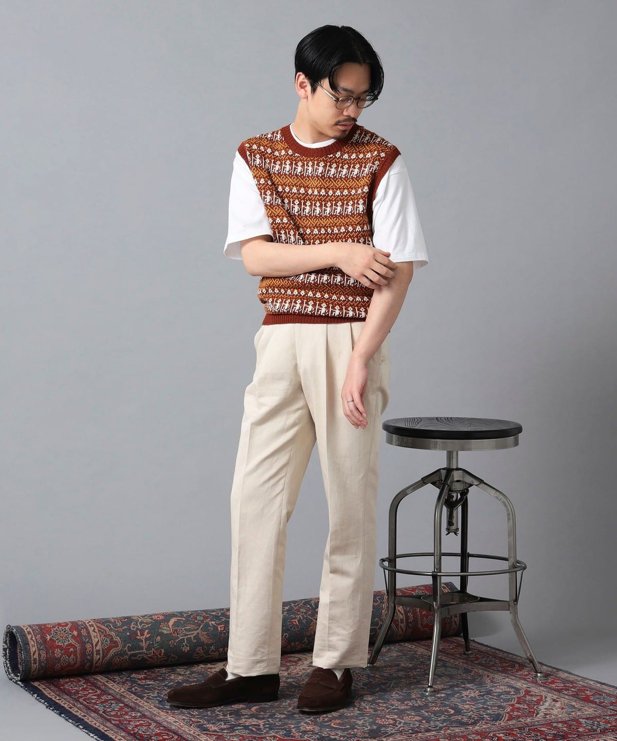 BEAMS F(ビームスF)【別注】RAffa MOLINA / Uネック ベスト BEAMS F(ビームスF)【別注】RAffa MOLINA / Uネック ベスト