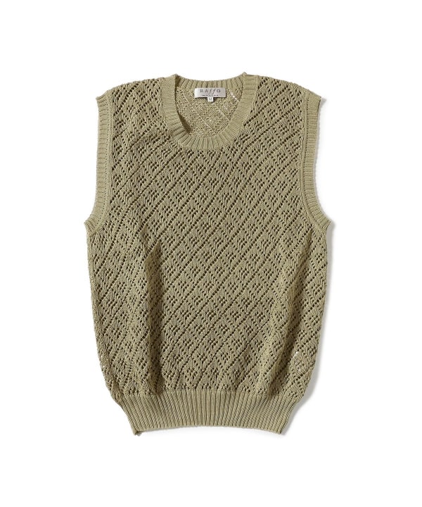 BEAMS F（ビームスF）RAffa MOLINA / Uネック ジャカード ベスト