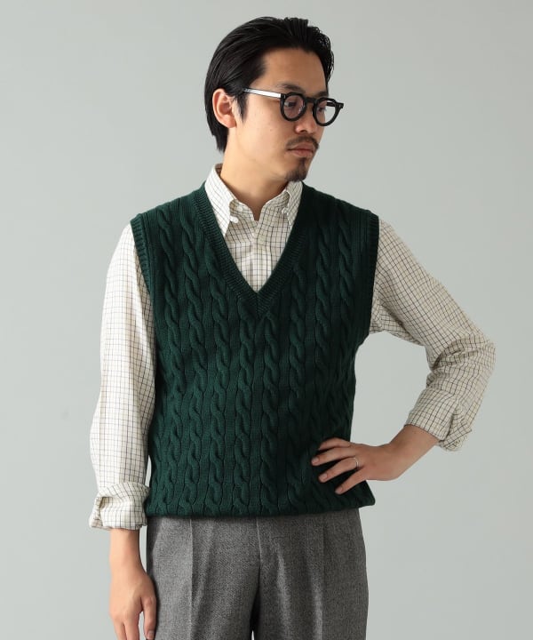 BEAMS F BEAMS × BEAMS F / Special order cable knit vest (tops vest 