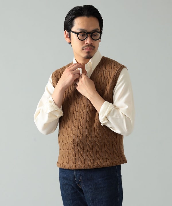 BEAMS F（ビームスF）BAFY × BEAMS F / 別注 ケーブル ニットベスト