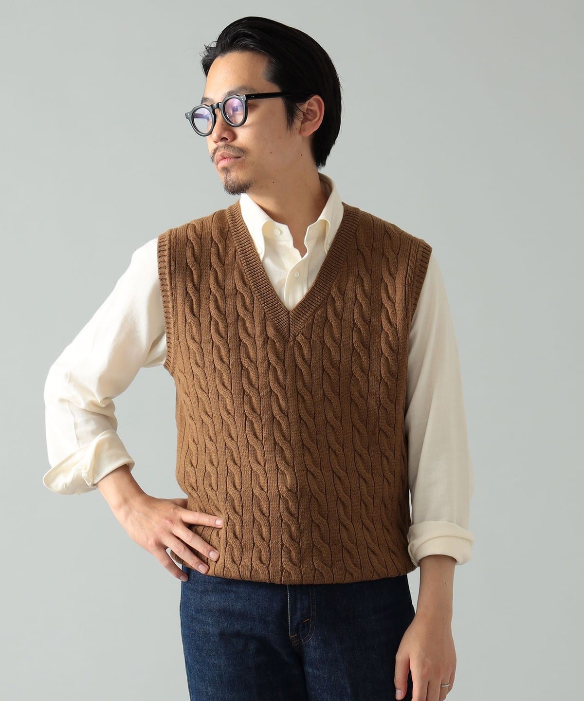 BEAMS F（ビームスF）BAFY × BEAMS F / 別注 ケーブル ニットベスト