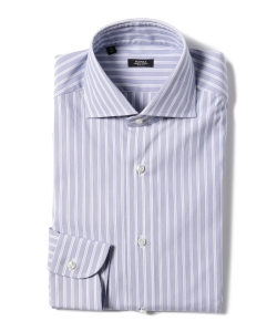 ▲BARBA / 401 ドビーストライプ ワイドカラーシャツ◎