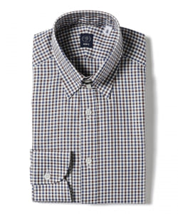 BEAMS F / ギンガムチェック タブカラーシャツ